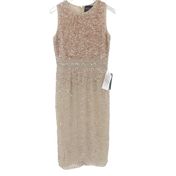 MAC DUGGAL Dress Size 10 Evening Gown Sequin Sleeveless High Neck Bead Midi NEW - Picture 4 of 7